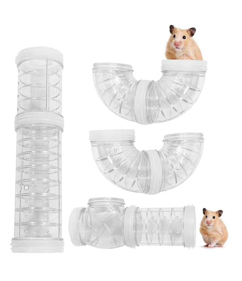 WishLotus Hamster Tubes, Adventure External Pipe Set Transparent MaterialHamster Cage & Accessories Hamster Toys to Expand Space DIY Creative Connection Tunnel Track Rat Toy White - BeesActive Australia