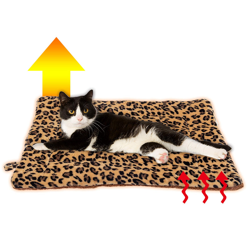 FLYSTAR Cat Bed Mat - Self Self Heating Warming Leopard Cute Cat Pad, Soft Flannel & Cotton, Support Machine Wash and Hand Wash, Comfortable Suitable for Small, Medium, Large Cats/Puppies 19.7"*29.5" - BeesActive Australia