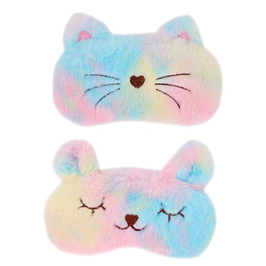 Surkat 2 PCS Animal Eye Mask Plush Eyeshade Eye Cover for Adult Women Kid - BeesActive Australia