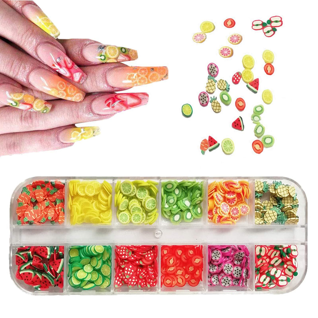 Nail Art Slices, 3D Fruit Nail Art Decal Slice Polymer Clay, Diy Nail Art Fimo Slime Supplies Stickers Decoration Slime Making Kit Decoration for Nail Art Slime DIY Cellphone Decoration Crafts Making - BeesActive Australia