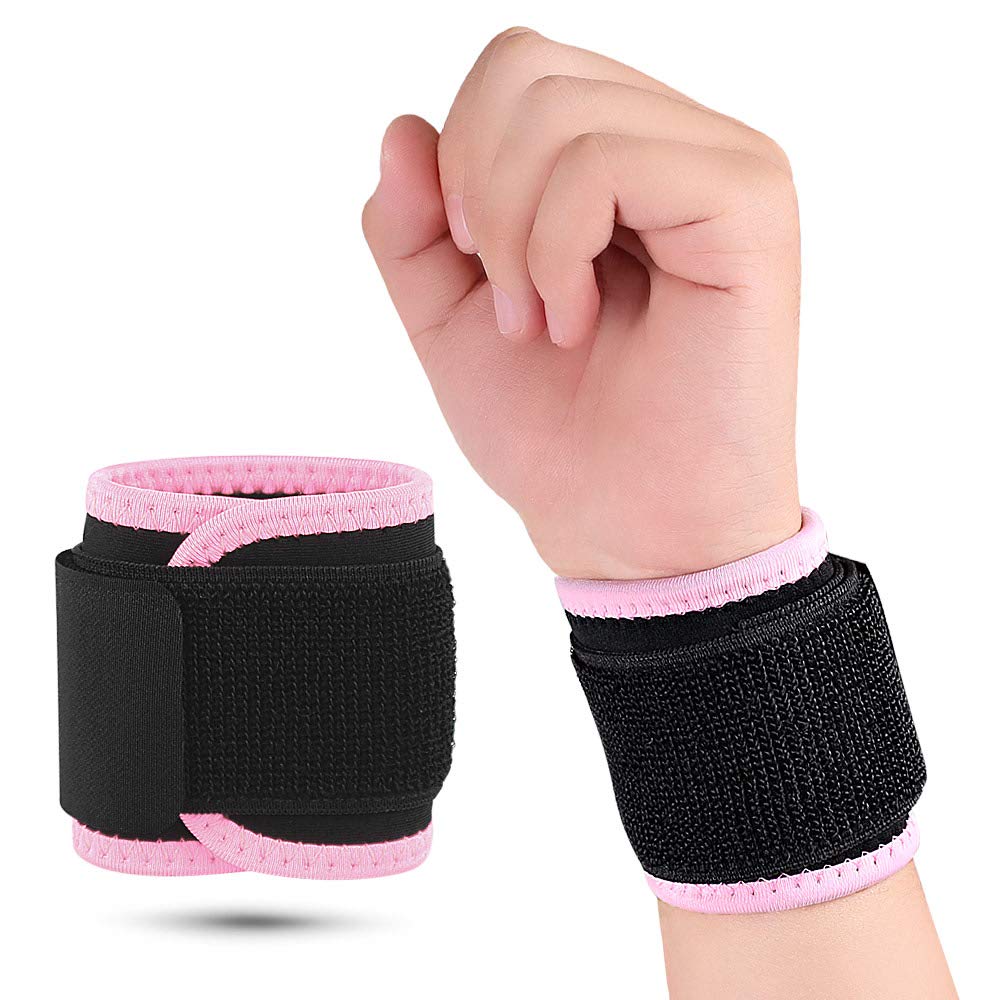 Wrist Brace Compression Wrist Strap Support Wrists forfor Men & Women, Youth & Elderly, Boys& Girls, One Size Adjustable, Sports Wristband (Pink) Pink - BeesActive Australia