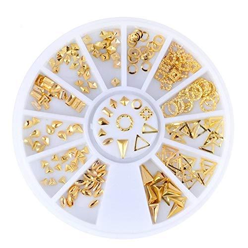 3D Gold Silver Nail Charms Metal Rivets Studs Rhinestones Pearl Nail Jewelry DIY Nail Art Decorations Accessoires (126) 126 - BeesActive Australia
