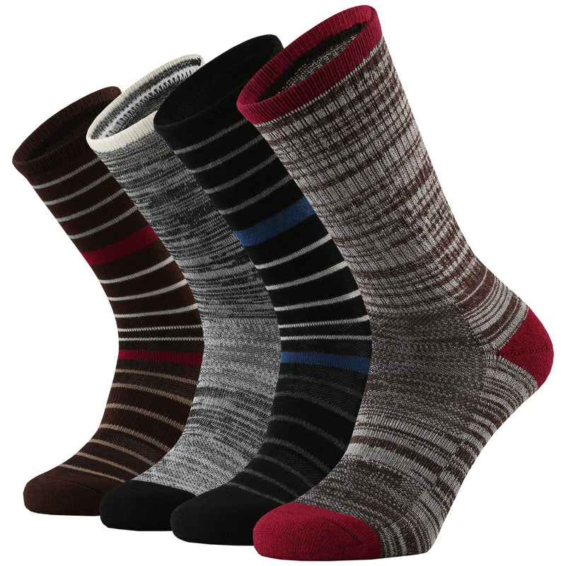 ONKE Merino Wool Cushion Crew Socks for Women Lady Casual Dress Outdoor Trail Hiking Hiker with Light Breathable Performance Multicolor3 9-11 - BeesActive Australia