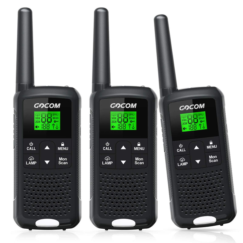 GOCOM 22 Channel FRS Two-Way Radios, 3 Pack Adult Walkie Talkies Long Range, VOX & Flashlight, for Family Outdoor Hiking Camping, Frequency Range UHF 462.55-462.725MHz,467.5625-467.7125MHz - BeesActive Australia