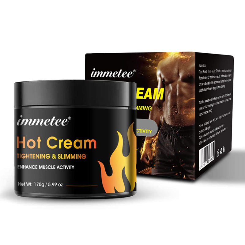 immetee Hot Cream, Sweat Fat Burning Gel - Natural Anti Aging Weight Loss Cream, Workout Enhancer For Shaping Waist, Abdomen and Buttocks Slimming Cream for Men and Women (Hot Cream 170g) - BeesActive Australia