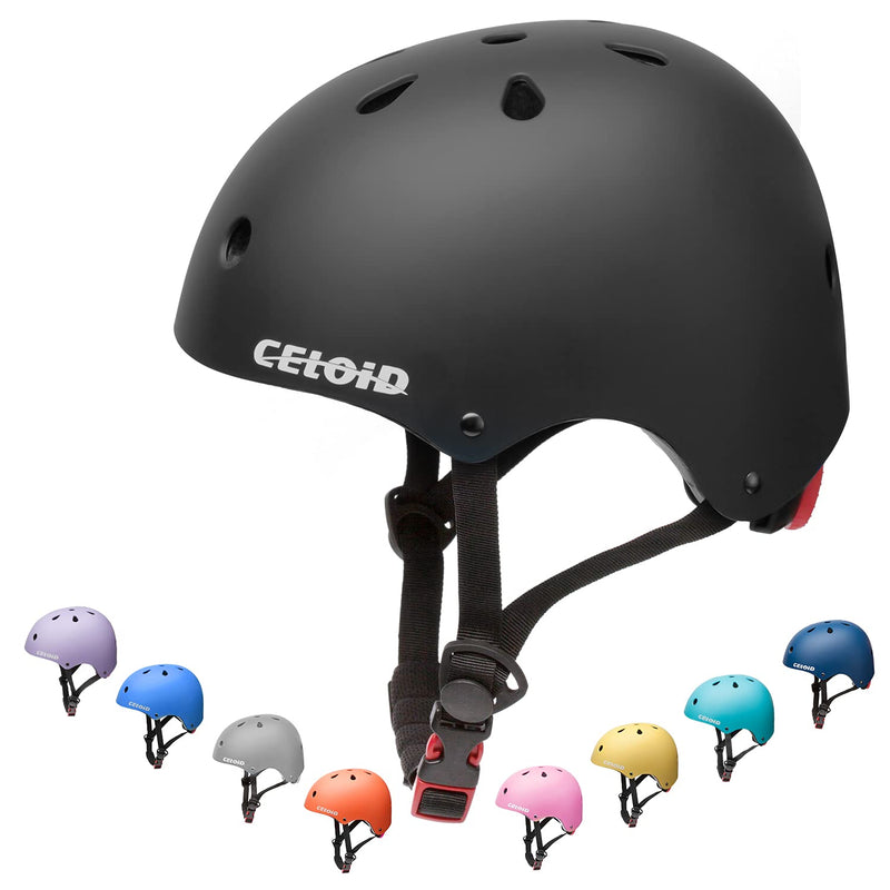 CELOID Kids Bike Helmet,Toddler Skateboard Helmets for Ages 2-3-5-8-14 Years Boys Girls?Adjustable Multi-Sport Bicycle Skateboarding Football Roller Skating Scooter Rollerblade Balance Bike Helmet S(18"-20.5"/ 2 -7years) Black - BeesActive Australia