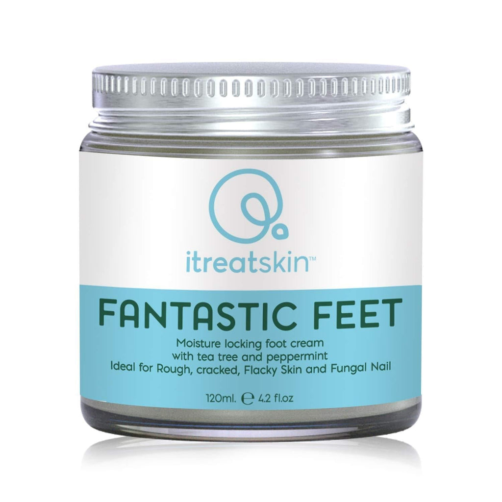 itreatskin Fantastic Feet - Natural Moisturizer for Athlete's Foot, Callus, Cracked Heels with Peppermint and Tea Tree Oil - 120 mL - BeesActive Australia
