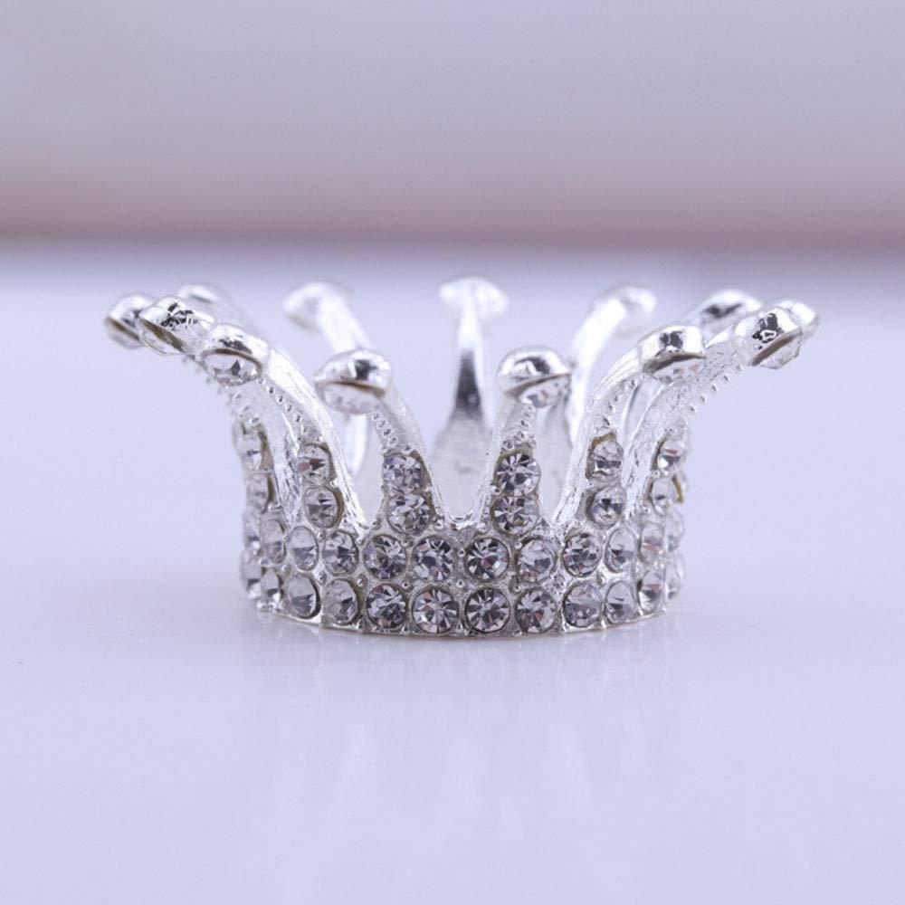 Crown Nail Art Brush Holder Metal Crown with Crystals Makeup Brush Holder Nail Art Painting Pen Holder Eyebrow Pencil Stand Makeup Organization and Storage,Photo Props(Silver) Silver - BeesActive Australia