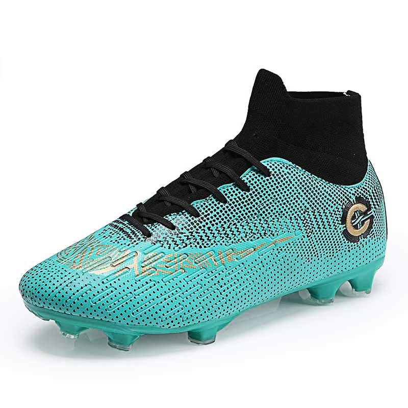 LIAOCX Men's Sports Outdoor Competition/Training Soccer Shoes Boys Football Student Spikes Sneakers 10.5 Green - BeesActive Australia