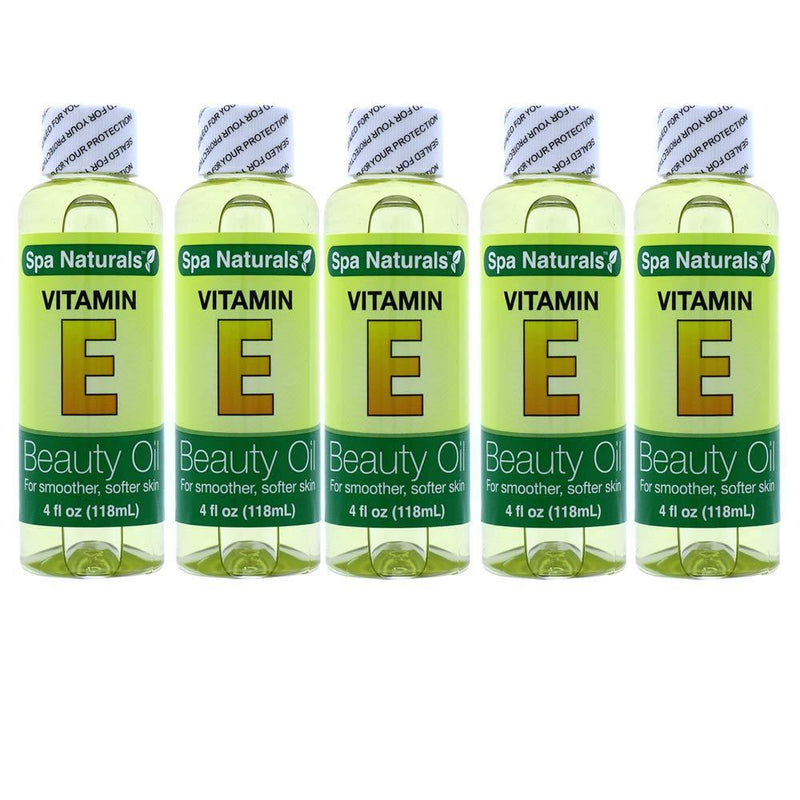 Spa Naturals - Vitamin E Skin and Beauty Oil - 4 oz Bottle - For Smoother Softer Skin (5 Pack) - BeesActive Australia