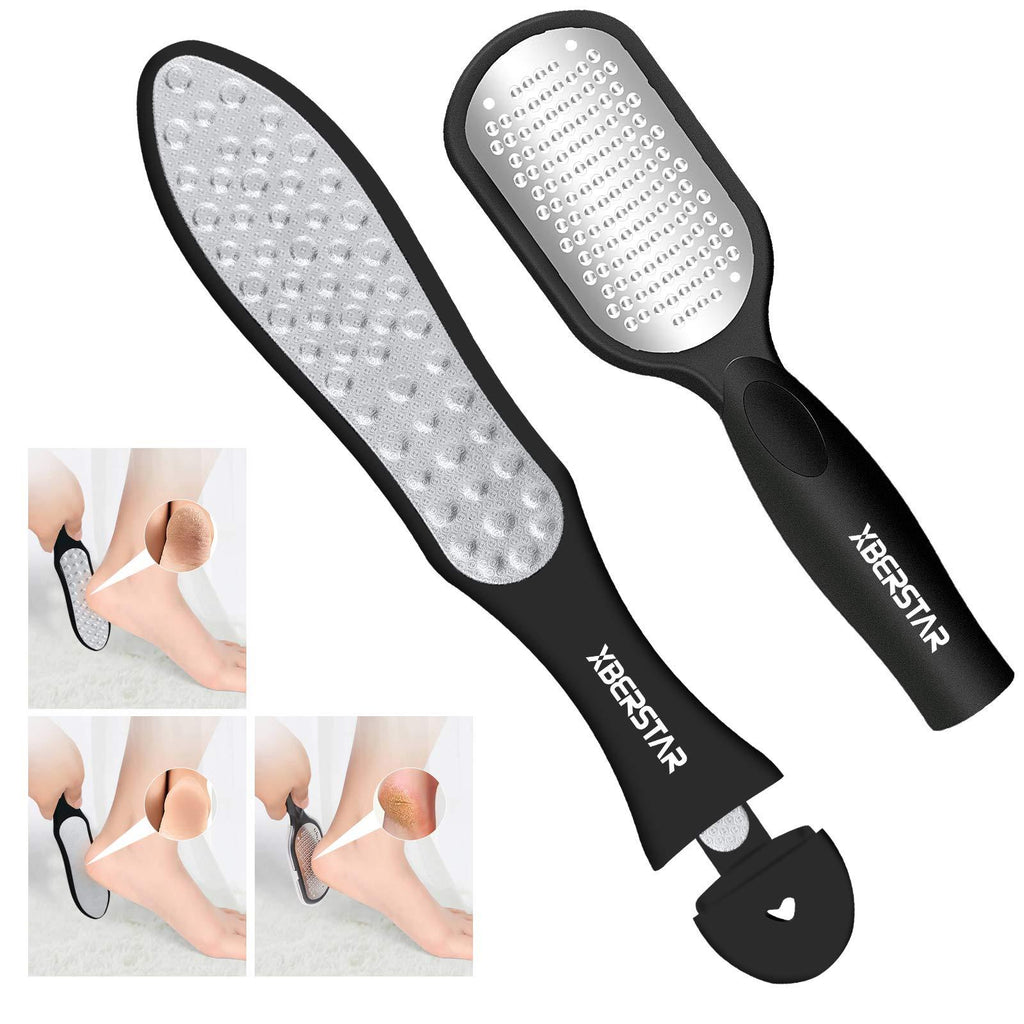 XBERSTAR Foot Scraper,Dual Sided Foot File 2Pcs Stainless Steel Professional Pedicure Tools to Remove Hard Skin for Extra Smooth Beauty Feet - BeesActive Australia