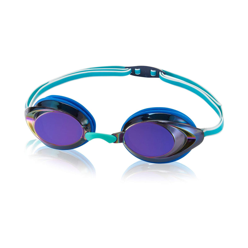Speedo Unisex-Child Swim Goggles Vanquisher 2.0 Junior Mirrored Blue/Iris - BeesActive Australia