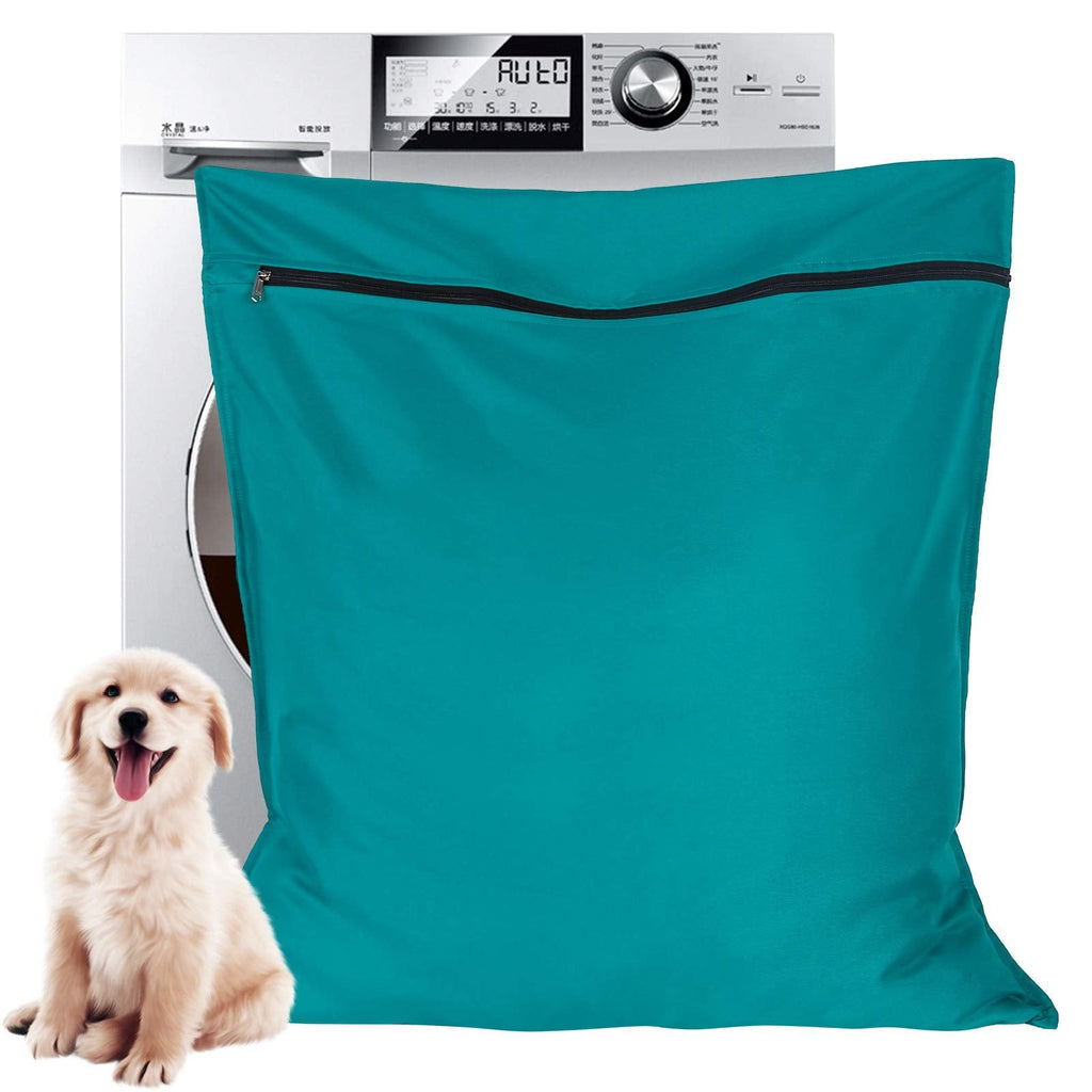 AUXSOUL 1 Pack Pet Laundry Bag, Stops Pet Hair Blocking The Washing Machine, Big Size Wash Bag Ideal for Dog Cat Horse, Hair Remover Safely, 25.8 27.8 (65 X 70cm) Lake Blue - BeesActive Australia