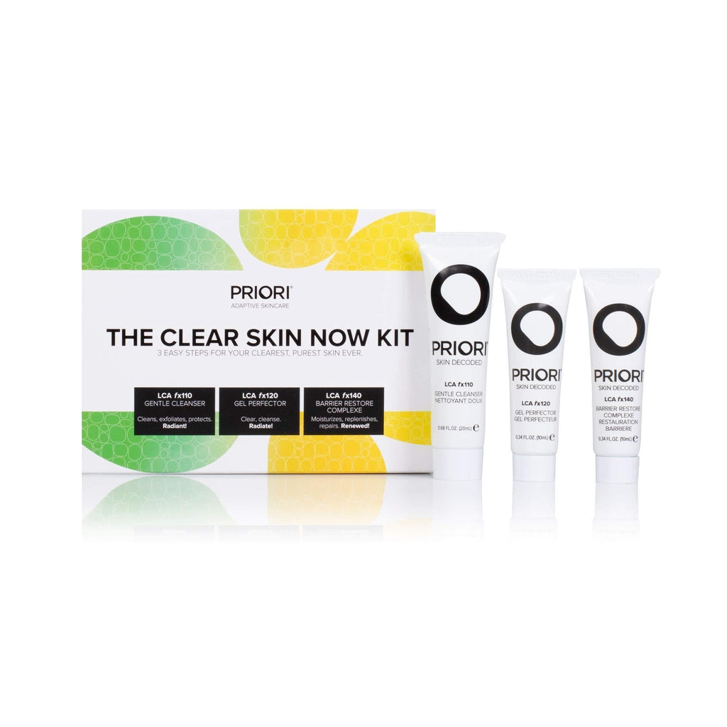 Priori Skincare Clear Skin Now Kit 3-Piece Travel Size Set for Teens, Women and Men, Face Cleanser, Pore Refiner and Oil-Free Antioxidant Moisturizer, Great for Beauty Gifts, Trials & Travel Sets - BeesActive Australia