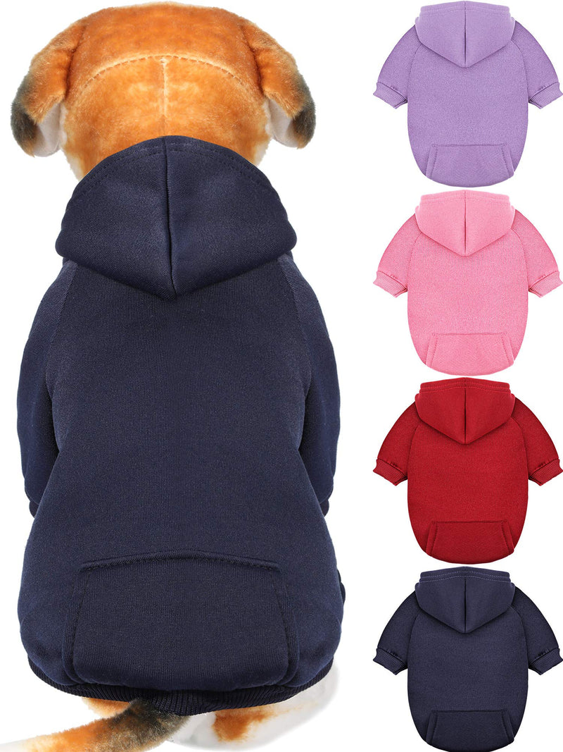 4 Pieces Dog Sweaters Dog Hoodie Clothes with Hat for Small Dogs Boy with Pocket Puppy PET Winter Clothes Warm Hoodies Coat Sweater Shirt for Small Dogs Medium - BeesActive Australia