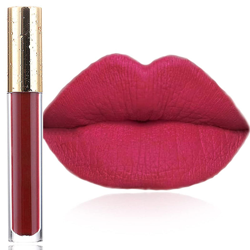 Edanta Matte Liquid Lipstick High Pigmented Cream Lipsticks Long Lasting Lip Gloss Makeup Present for Women and Girls (Red 06#) - BeesActive Australia