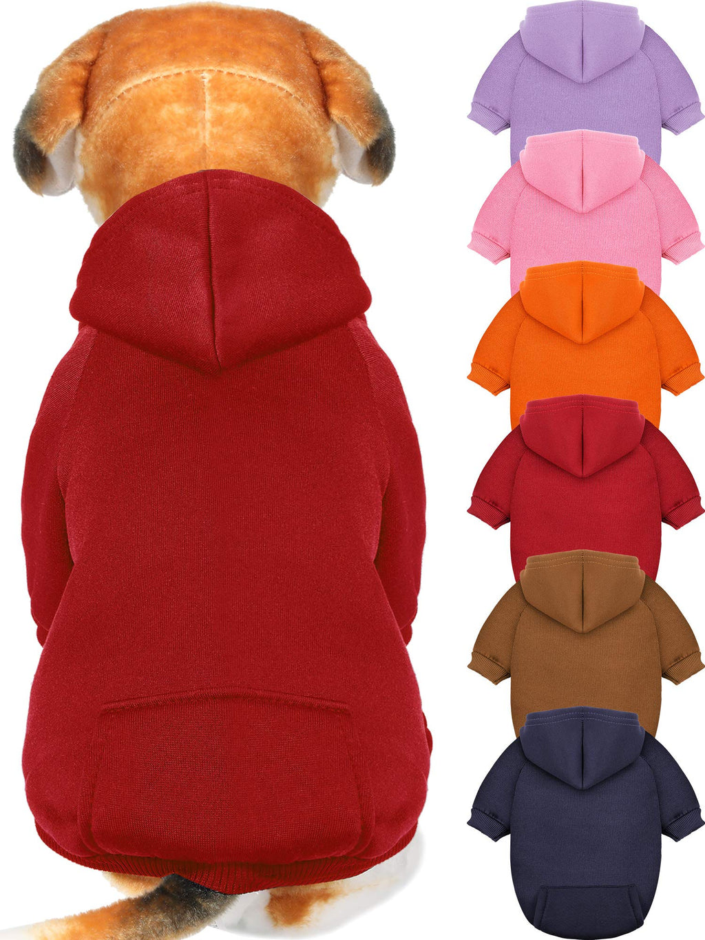 6 Pieces Dog Hoodie Dog Clothes Sweaters with Hat, Pet Winter Clothes Warm Hoodies Coat Sweater for Small Dogs Chihuahua S - BeesActive Australia