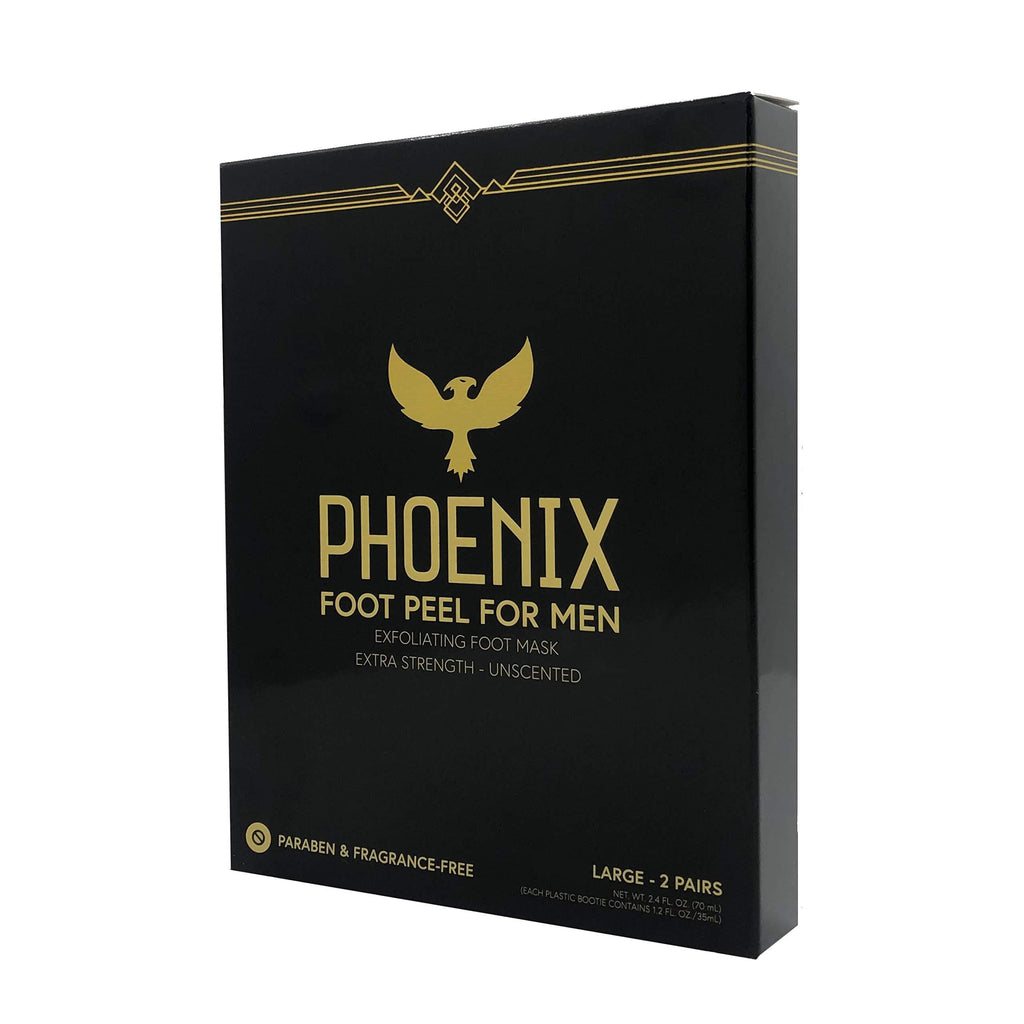 Foot Peel Mask for Men - Large - Extra Strength - Exfoliating Dry Feet Treatment - 2 Pack - Callous Remover - Unscented - Baby Soft Feet - Paraben and Fragrance Free - PHOENIX - BeesActive Australia