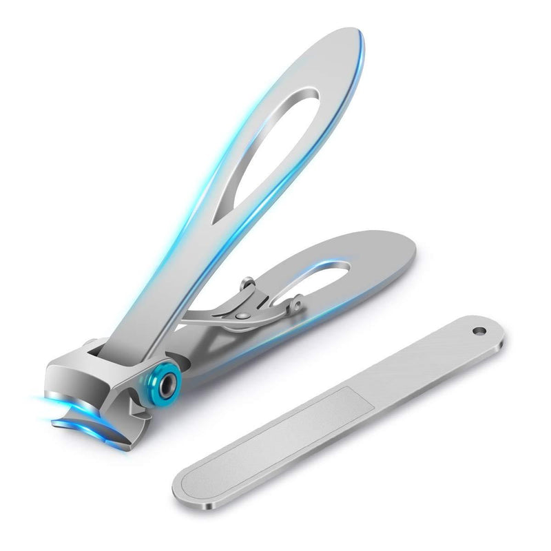 Nail Clipper for Thick Nail–15mm Wide Jaw Opening Oversized Stainless Steel Toenail Cutter with Nail File,Extra Large Fingernail Toenail Clippers for Men,Sliver - BeesActive Australia