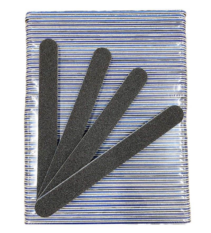 PrettyClaw | 50pc Nail File 80/80 Grit Black Nail Files Blue Center Double Sided Black Emery Board For Nails Acrylic Nail File - BeesActive Australia