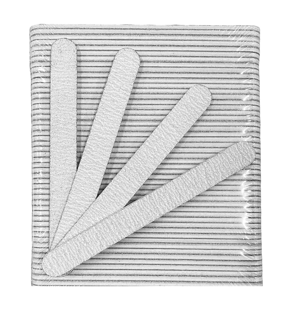 PrettyClaw | 50pc Nail File 100/100 Grit Zebra Nail Files White Plastic Center Double Sided Zebra Emery Board For Nails Acrylic Nail File - BeesActive Australia