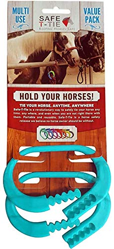 Safety Tie Injuries Preventing Horse Tether Tie - Portable & Reusable Breakaway Horse Tie - Revolutionary Safety for You and Your Horse - Quick Release Horse Tie - 5 Customizable Loop Setting Turquoise - BeesActive Australia