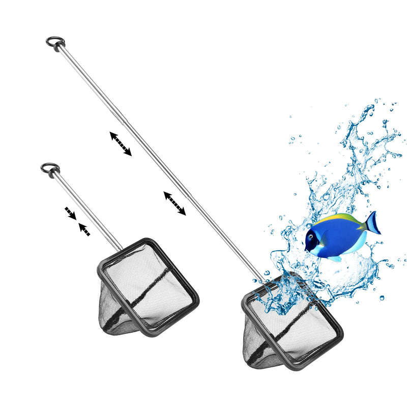 Filhome Aquarium Fish Net with Extendable Stainless Steel Long Handle, Fine Mesh Fish Net for Fish Tank Betta Fish Net 4 inch - BeesActive Australia