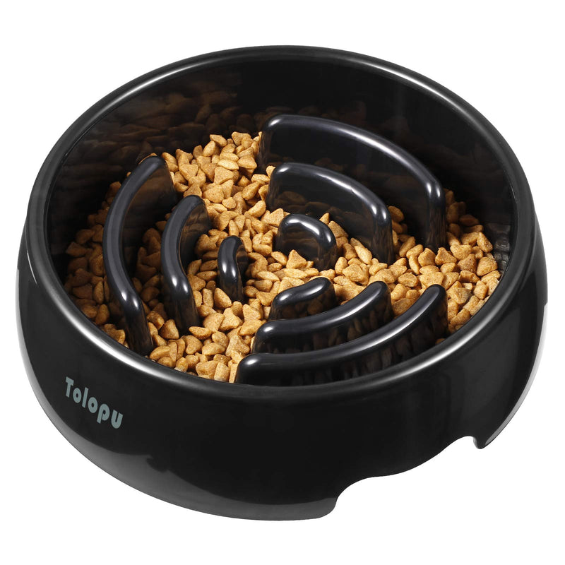 Tolopu Slow Feeder Dog Bowls Stop Bloat Bowl Anti-Choking Anti-Gulping & Fun Feeding Bowl Large BLACK - BeesActive Australia