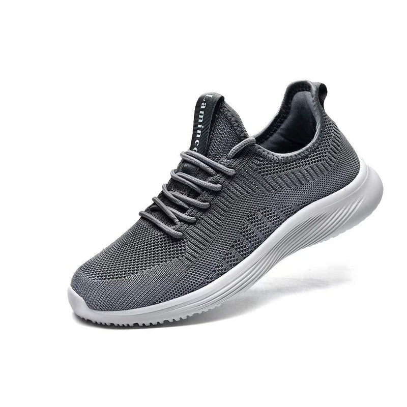 Lamincoa Mens Tennis Sneakers Slip On Lightweight Athletic Fashion Casual Breathable Shoes for Walking Running Jogging Fitness 9.5 Grey - BeesActive Australia