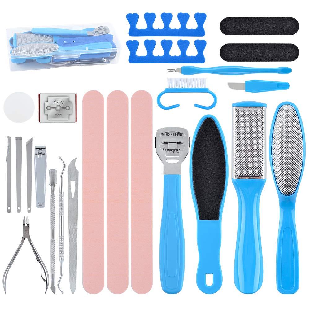 WEILUSI 25 in 1 Foot File Professional Pedicure Tools Set Nail Toenail Clipper Foot Care Set Foot Dead Skin Remover one set - BeesActive Australia