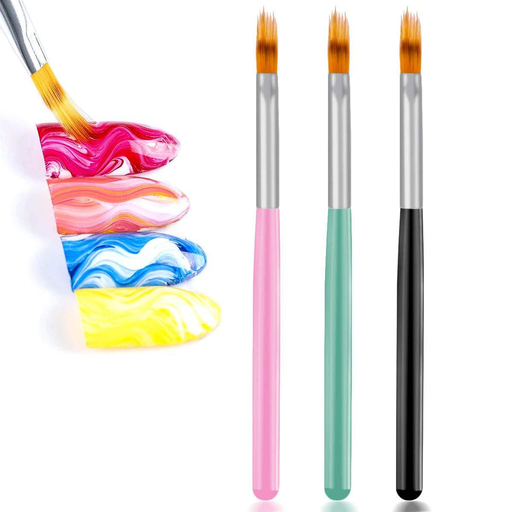 DANNEASY 3Pcs Nail Gradient Pen Lace Ombre Design Acrylic Nail Art Brush Set Drawing Painting Pen Manicure DIY&Salon Tools KIT 1 - BeesActive Australia