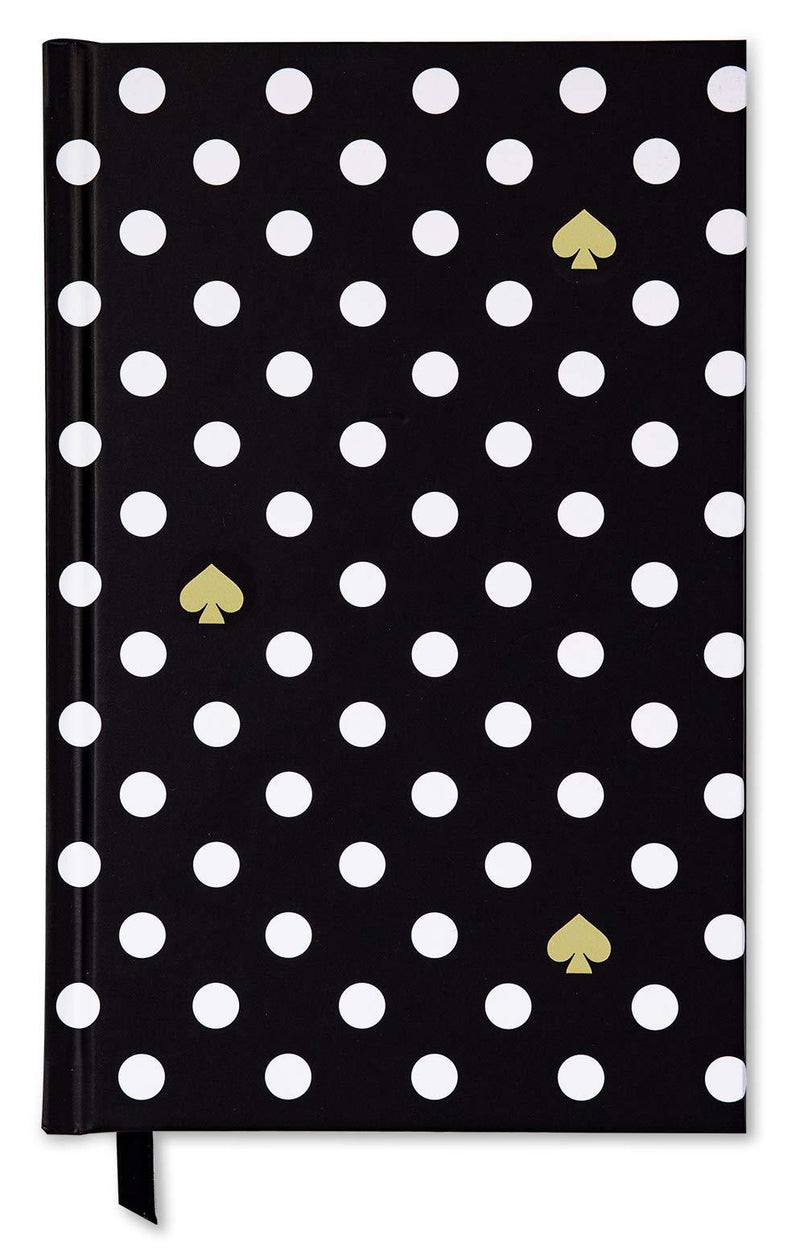 Kate Spade New York Black/White Ruled Writing Journal, Bound Notebook with 200 Lined Pages, Polka Dots - BeesActive Australia