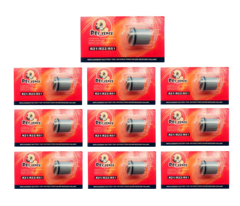 Pet-Fence Compatible for Invisible Fence Battery for Dog Collar, Batteries for Dog Collars Invisible Fence Brand Power Cap R21,R22,R51,Microlite Collars Safe and Durable (10 Pack) - BeesActive Australia