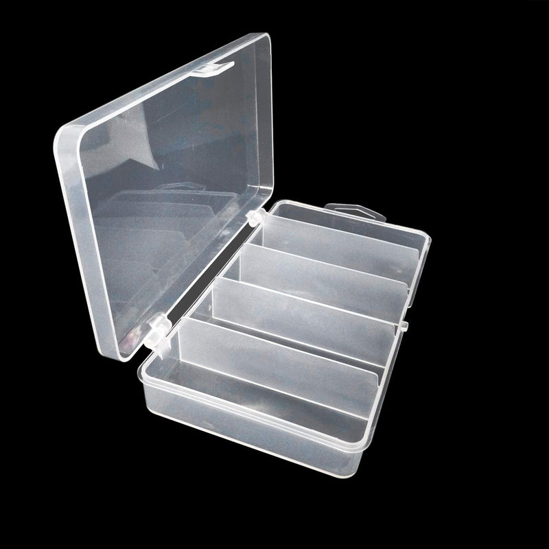 Honbay Clear Visible Plastic Fishing Tackle Accessory Box Fishing Lure Bait Hooks Storage Box Case Container Jewelry Making Findings Organizer Box Storage Container Case (S:6.9x3.7x1.2inch) - BeesActive Australia