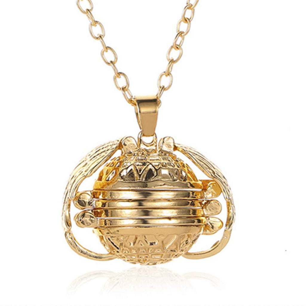 Zehory Photo Locket Necklace Angel Wings Ball Pendant Necklaces Openable Item Box Necklace Chain for Women and Girls (Gold) Gold - BeesActive Australia