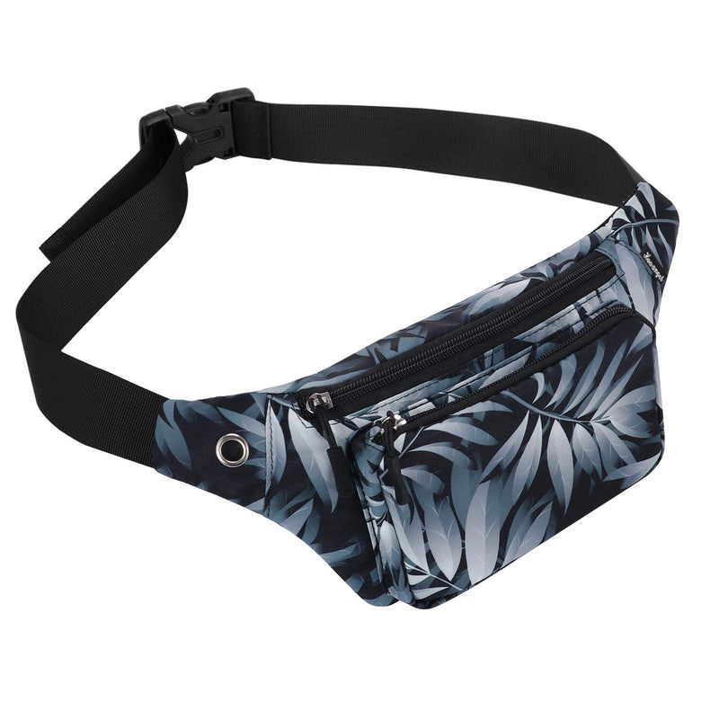 HUA ANGEL Fanny Waist Pack-Running Hiking Cycling Sport Casual Waist Bag Hip Pack Outdoor Travel Crossbody Sling Backpack for Men & Women Gradient leaves - BeesActive Australia