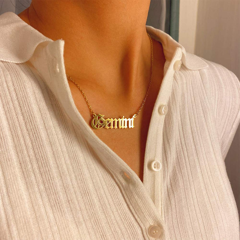 Aimimier Constellation Necklace Gemini Necklace Astrology Jewelry Personalized Name Gift for Girlfriend Women (Gold) Gold - BeesActive Australia
