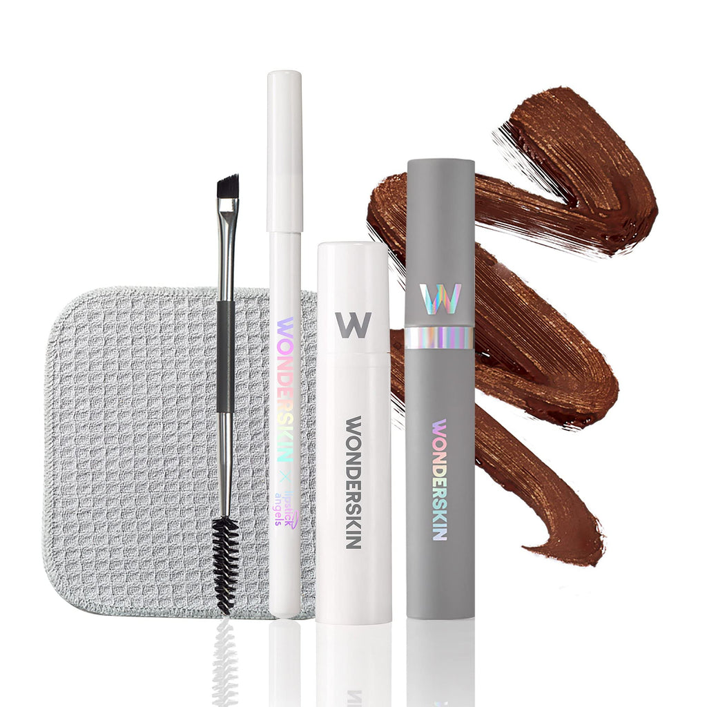 Wonderskin Wonder Blading Perfect Brow Tint Kit has a Long-Lasting Waterproof Brow Masque and Touch-Up Pomade Pencil. Alcohol-Free Microblading Alternative with Natural-Looking Results (Dark Brunette) Dark Brunette - BeesActive Australia
