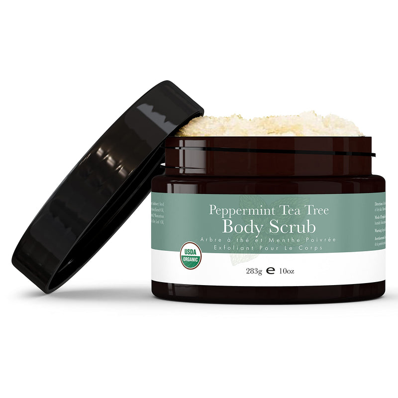 Organic Body Scrub - Peppermint Tea Tree Sugar Scrub Hydrating Exfoliating Body Scrub for Women & Men, Body Exfoliator for Shower and Bath… - BeesActive Australia