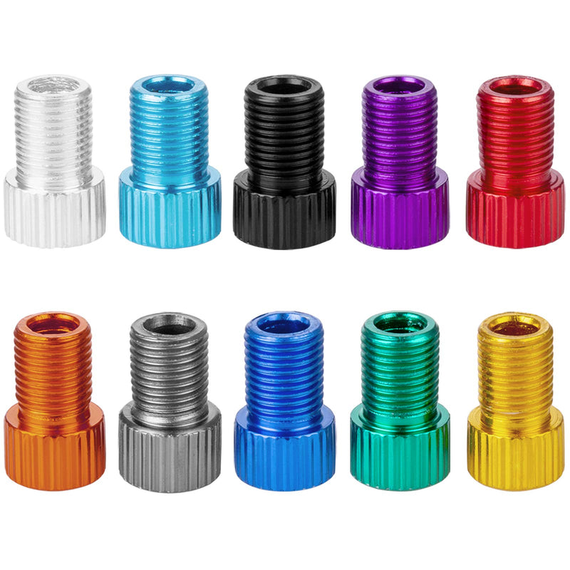 HZJD 10PCS Presta Valve Adaptors, Convert Presta to Schrader Adapter for Bike, Inflate Tire Using Standard Pump or Air Compressor - BeesActive Australia