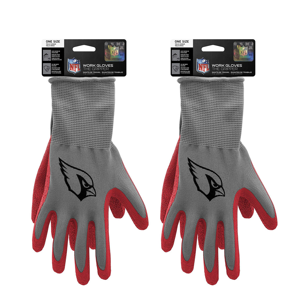 NFL The Gripper Gloves - Lightweight Safety Gloves - Protective, Reusable, Durable Work Gloves - Ideal Gift for the Loyal Sports Fan Arizona Cardinals 2-Pack Team Color - BeesActive Australia