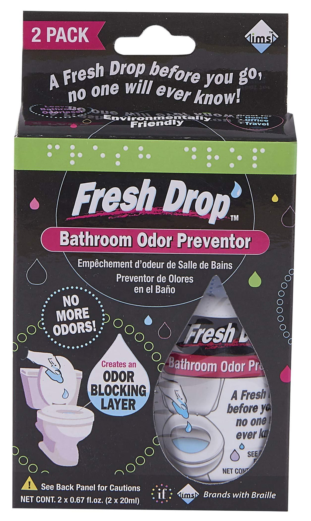 Fresh Drop Bathroom Odor Preventor, 2 Bottles Per Pack (Pack of 3) - BeesActive Australia