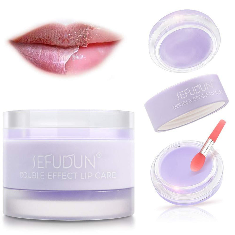 Lip Sleep Mask with Collagen Peptide, Lavender Lip Scrub Overnight Moisturizer for Lip Skin Care and Lip Treatment Repairs Dry, Chapped, Peeling, Cracked Lips(Lavender) - BeesActive Australia