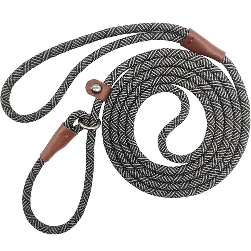 YUCFOREN 7FT Slip Lead Dog Leash, Durable Nylon Rope Training Leash for Small Medium Dogs 7’ x 1/4" Black - BeesActive Australia