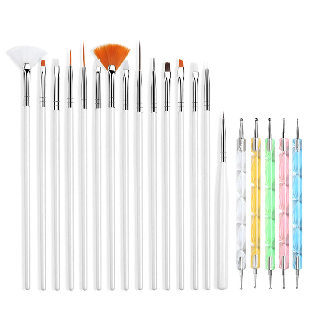 20 Pcs Nail Art Design Dotting Painting Drawing Polish Brush Pen Tools - BeesActive Australia