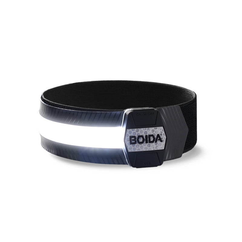 BOIDA LED Reflective Band 1pcs - High Visibility Gear for Running,Bike, Camping, Walking & Cycling | USB Rechargeable | Safer Than a Reflective Vest | Orange,Orange,Green,White PURE-WHITE - BeesActive Australia