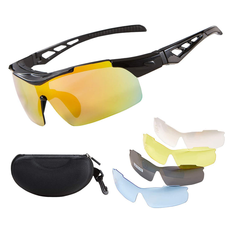 Auscoumer Cycling Glasses Sports Polarized Sunglasses for Men Women Running Baseball Fishing Golf Glasses Black - BeesActive Australia