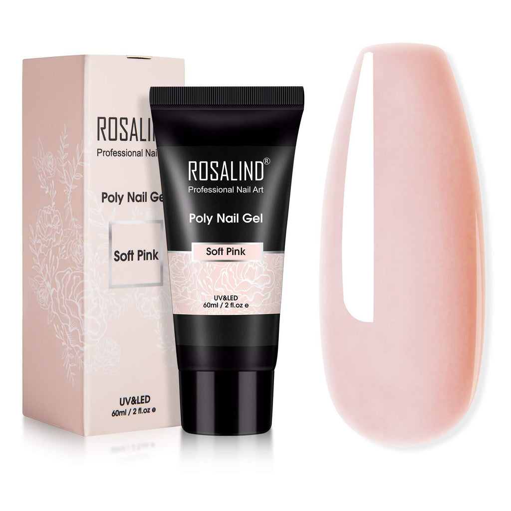 ROSALIND 60ml Soft Pink Poly Extension Gel, Poly Nail Gel of Nail Art decoration Acrylic Extension Nail gel easy to DIY use at home Only UV Lamp - BeesActive Australia