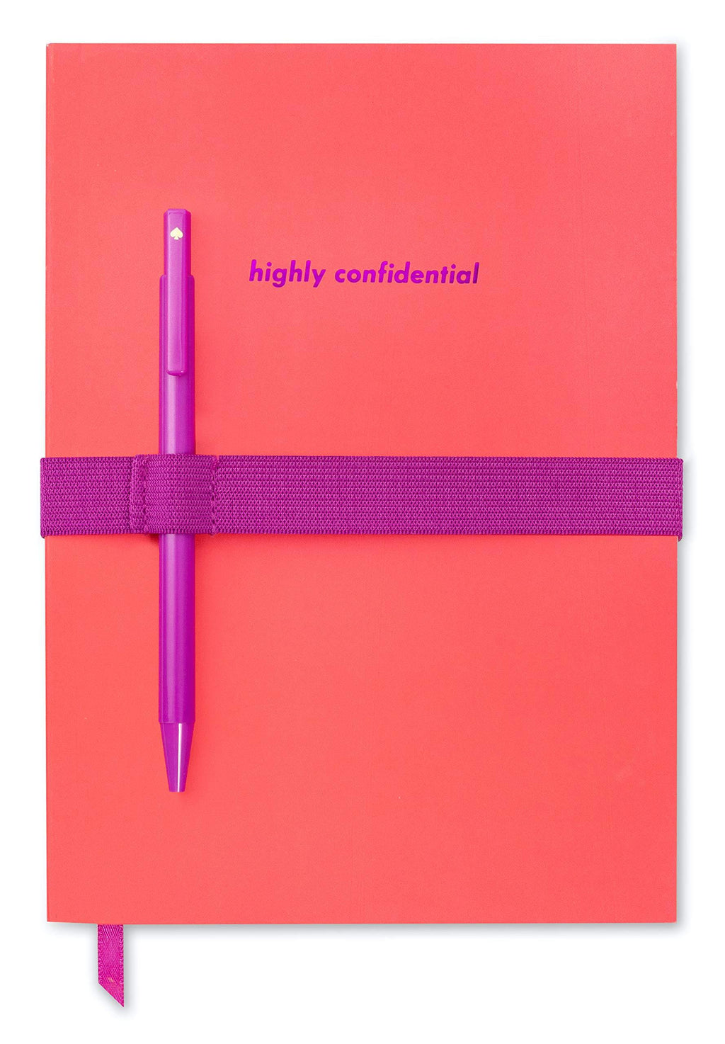 Kate Spade New York Lined Notebook with Black Ink Pen, 8.5" x 6" Ruled Writing Journal with 172 Pages, Highly Confidential - BeesActive Australia
