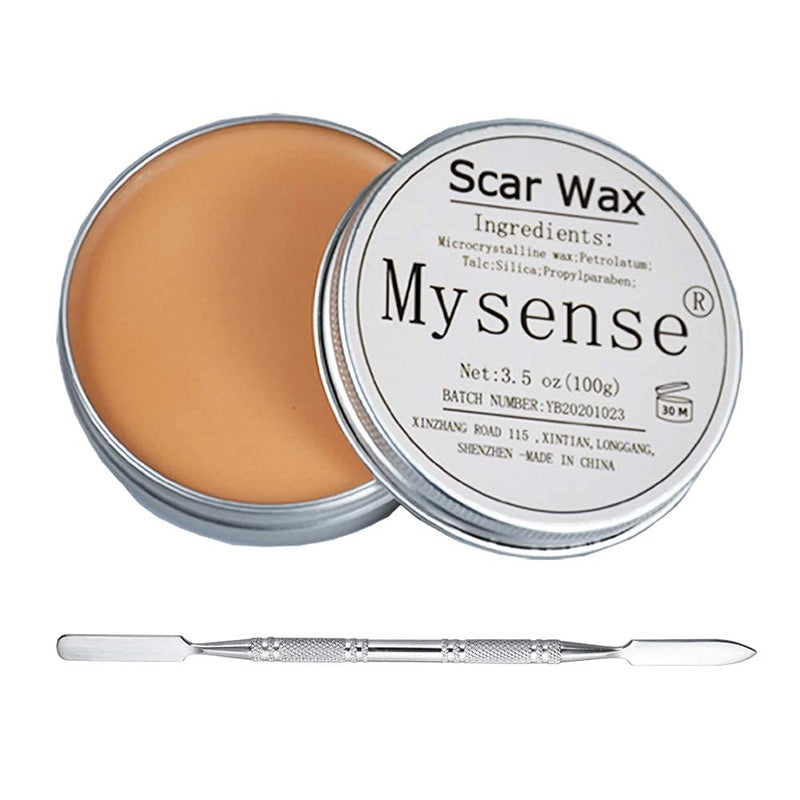 Mysense 3.5Oz(100g) Scar Wax Kit SFX Make Up Special Effects Fake Molding Wound Skin Wax Body Paint Halloween Set Fake Nose Stage Zombie Cosplay Costume SFX Makeup with Spatula set 03 - BeesActive Australia